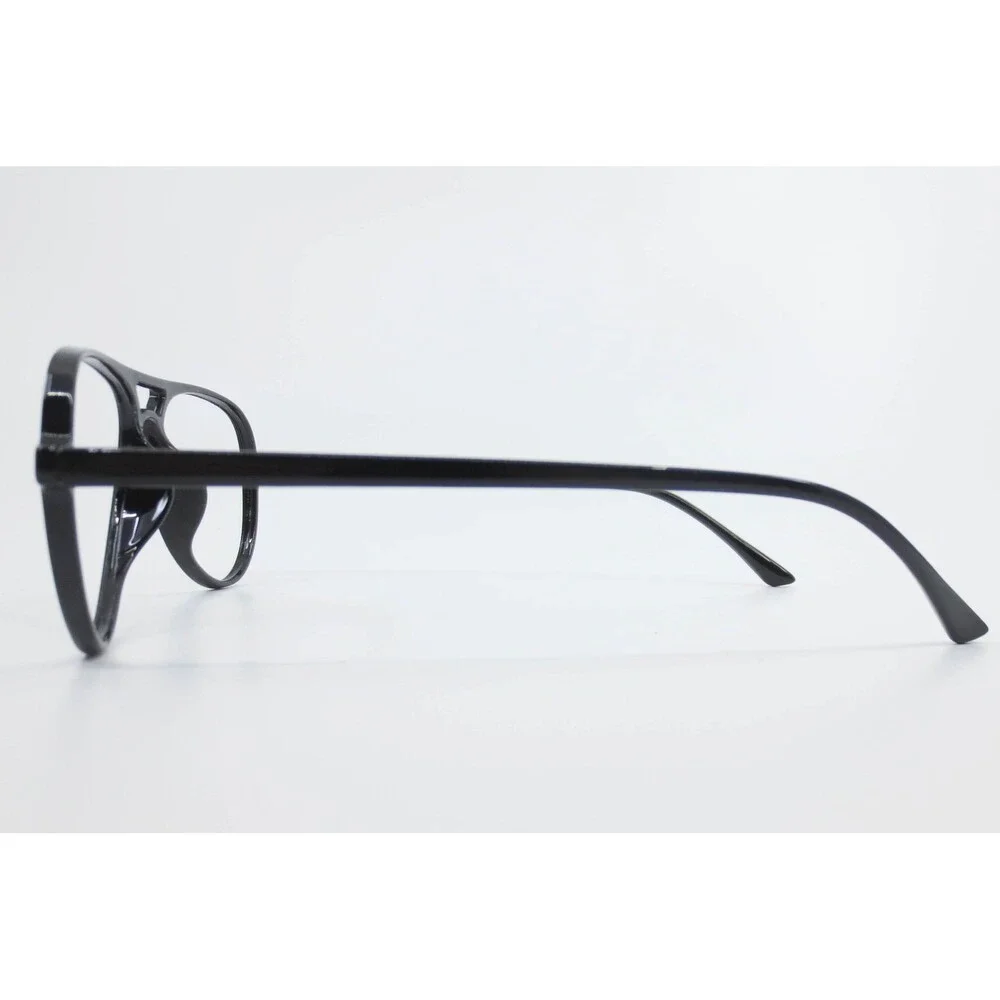 Black Aviator Eyeglass Frames Double Bridge Pilot Style LD2431 55-16-148 COL1